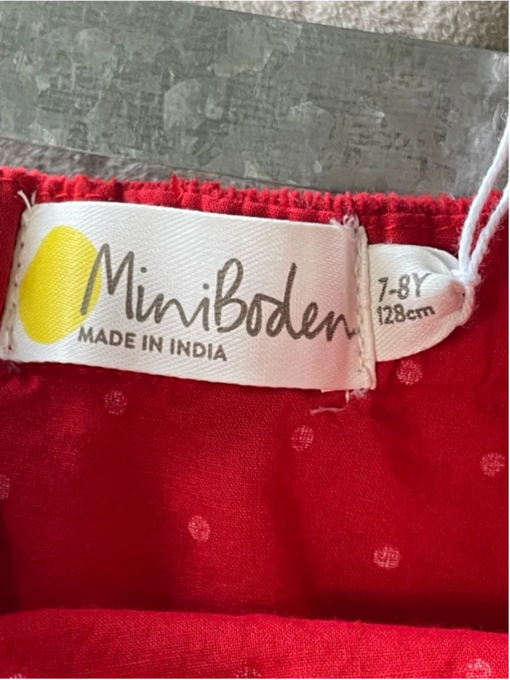 Girls Mini Boden Red Gold Star Tiered Skirt Size 7